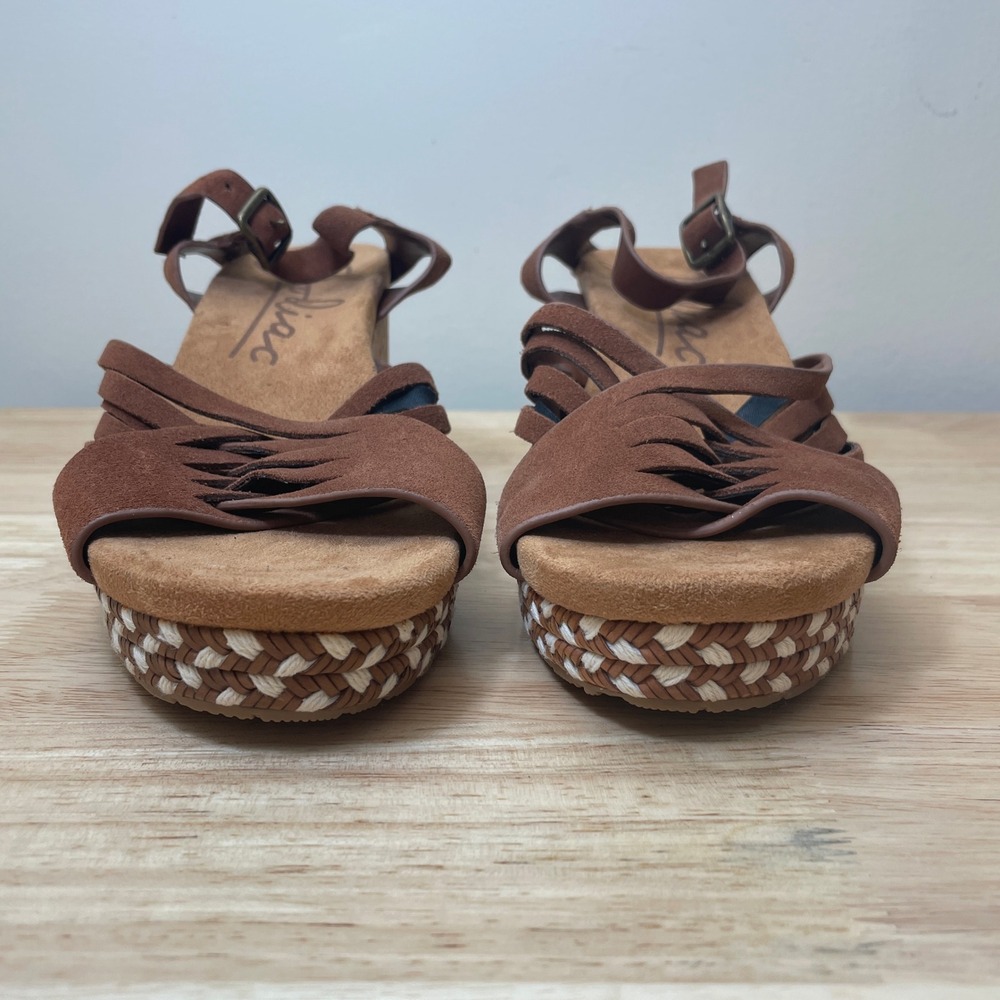 Zodiac Paola Women's Brown Suede Strappy Wedge‎ Sandals Size 10M - Picture 3 of 11